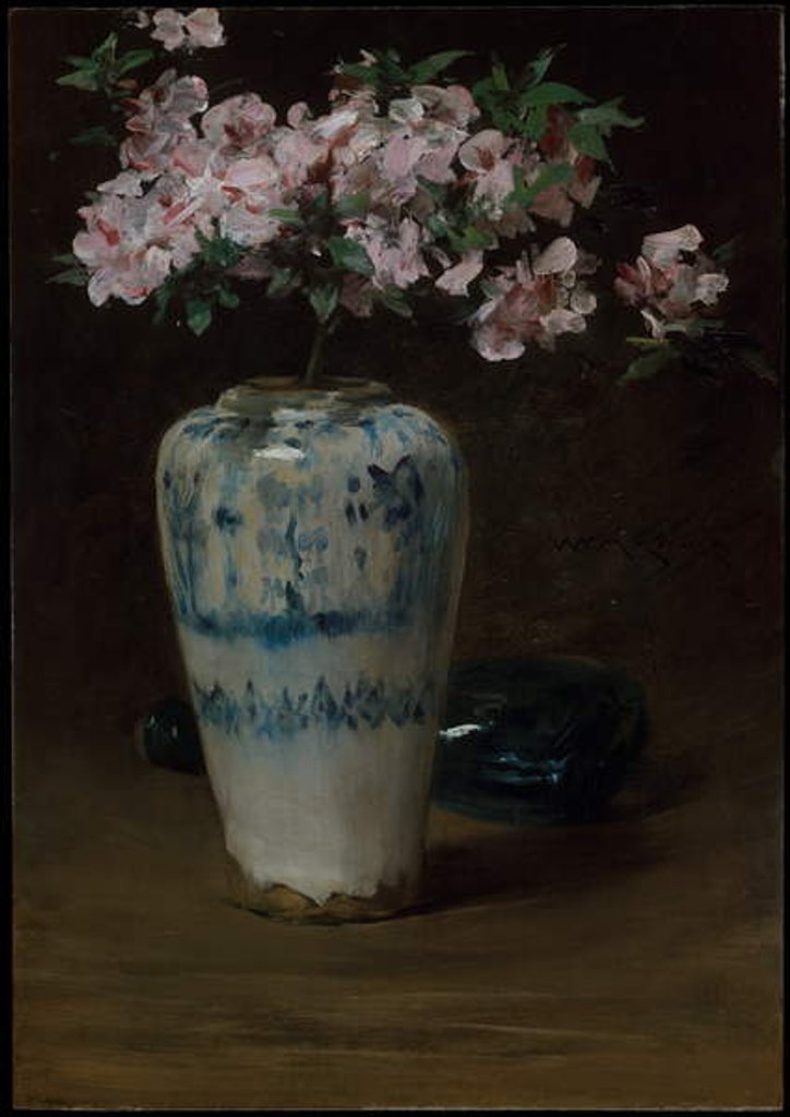 Detail of Pink Azalea, Chinese vase, c.1880-90 by William Merritt Chase