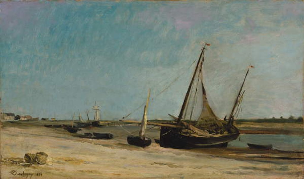 Detail of Boats on the Seacoast at Étaples, 1871 by Charles Francois Daubigny