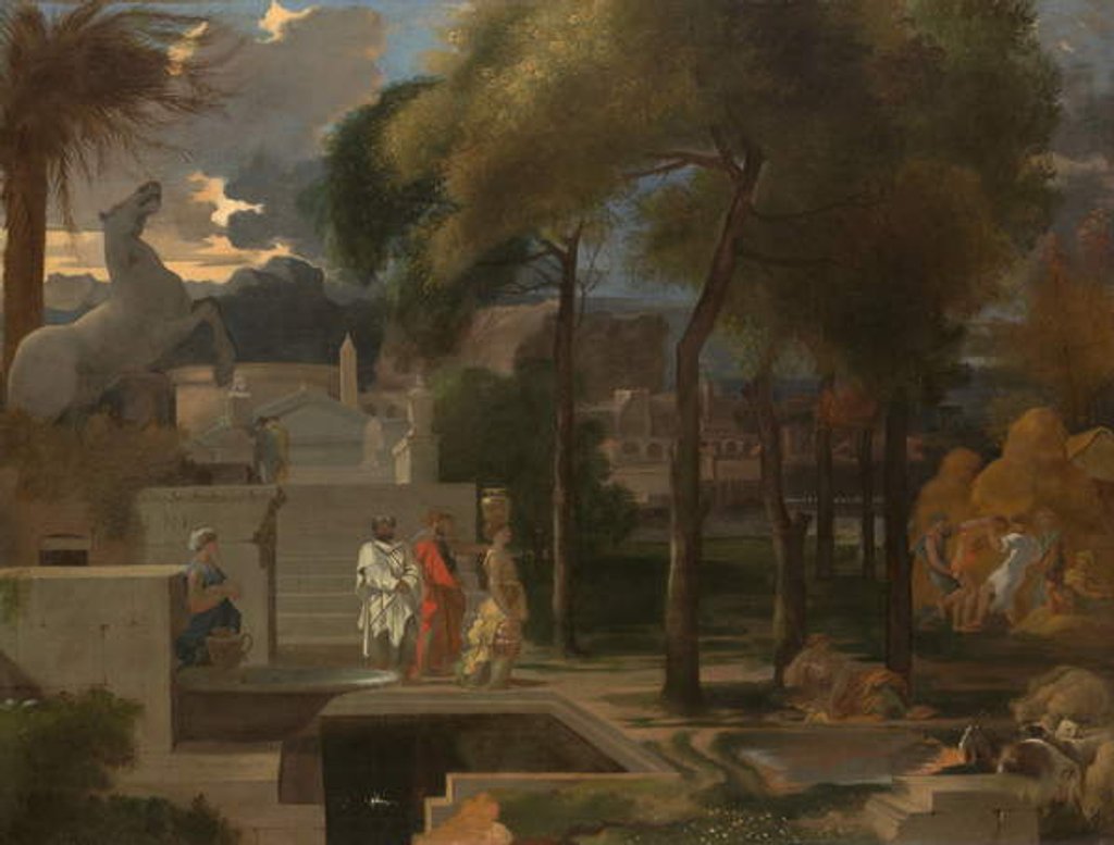 Detail of A Classical Landscape, c.1660 by Sebastien Bourdon