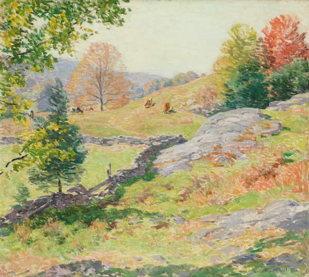 Detail of Hillside Pastures—September, 1922 by Willard Leroy Metcalf