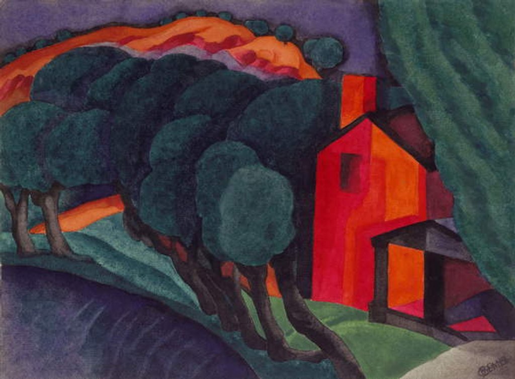 Detail of Glowing Night, 1924 by Oscar Florianus Bluemner
