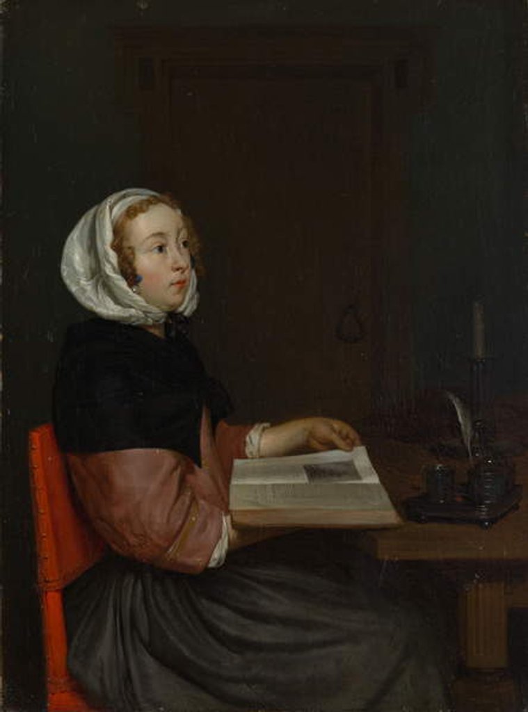 Detail of The Reader by Eglon Hendrick van der Neer