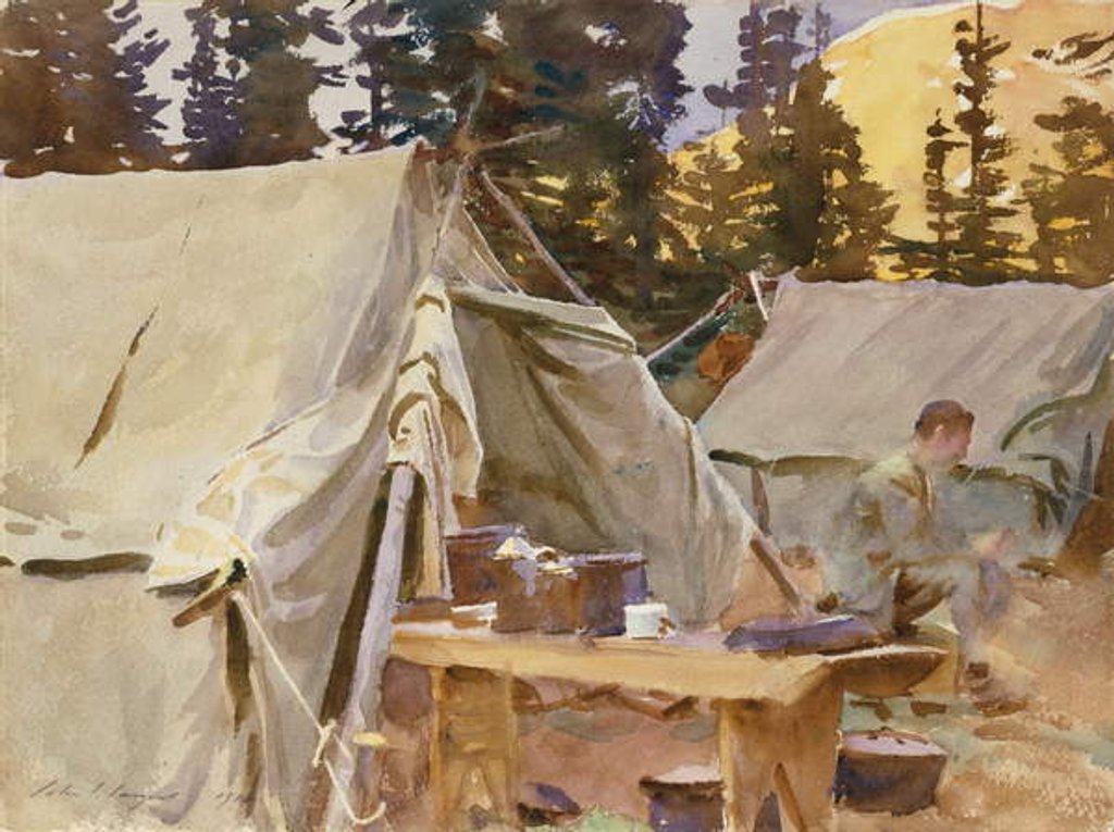 Detail of Camp at Lake O'Hara, 1916 by John Singer Sargent
