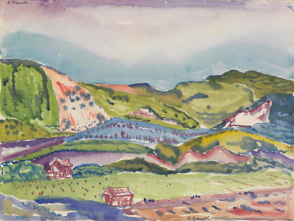 Detail of Mountain with Red House, c.1913 by Charles Demuth