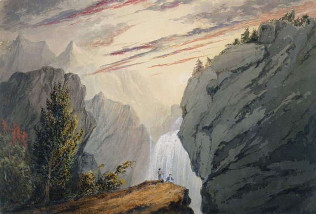 Detail of At the Waterfall, c.1850 by David Claypoole Johnston