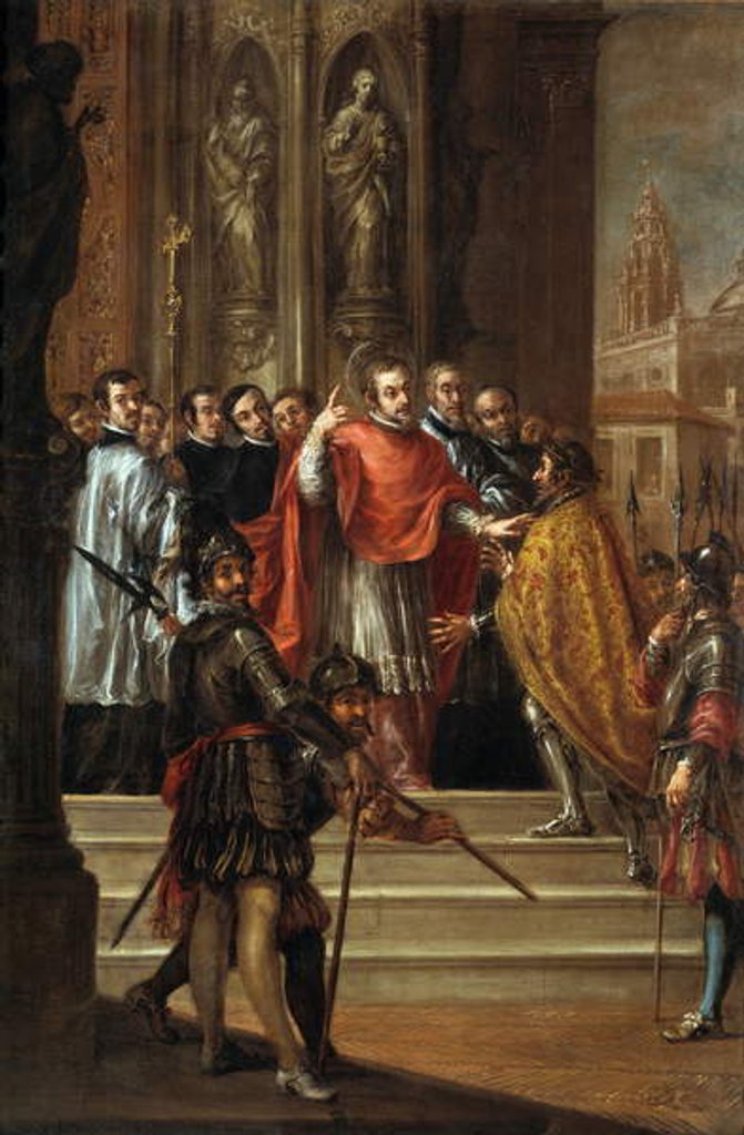 Detail of St. Ambrose Denying the Emperor Theodosius the Entrance into the Church, c.1673 by Juan de Valdes Leal