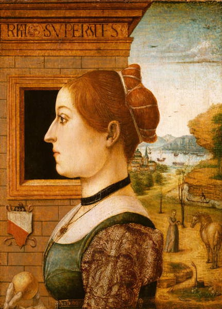 Detail of Portrait of a Woman, c.1494 by School Italian