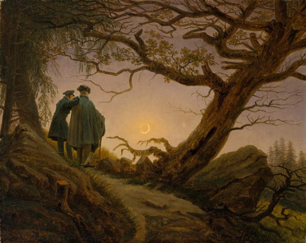 Detail of Two Men Contemplating the Moon, c.1825–30 by Caspar David Friedrich