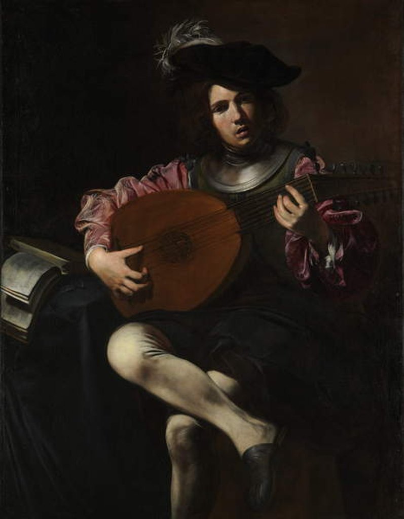 Detail of Lute Player, c.1625-26 by Valentin de Boulogne