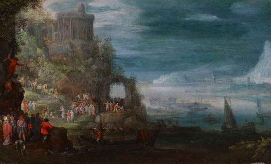 Detail of Seascape and the casting out of demons, c.1600 by Jan the Elder Brueghel