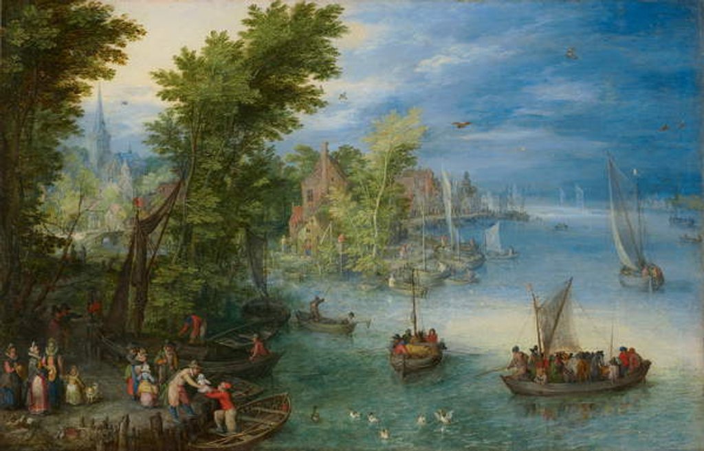Detail of River Landscape, 1607 by Jan the Elder Brueghel