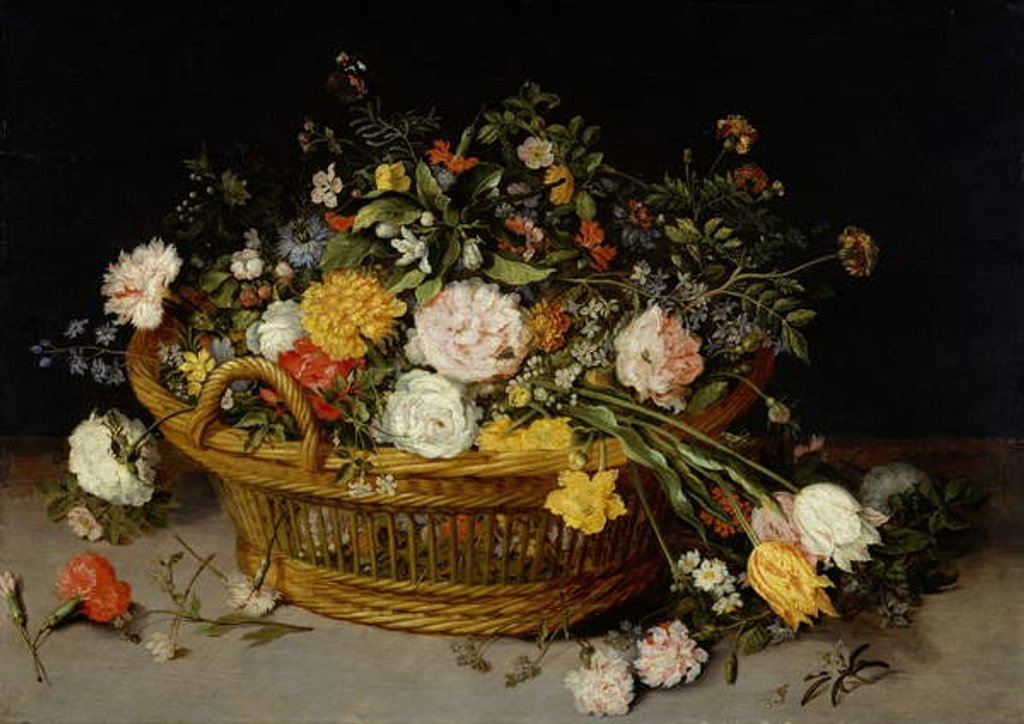 Detail of A Basket of Flowers, c.1625 by Jan the Younger Brueghel