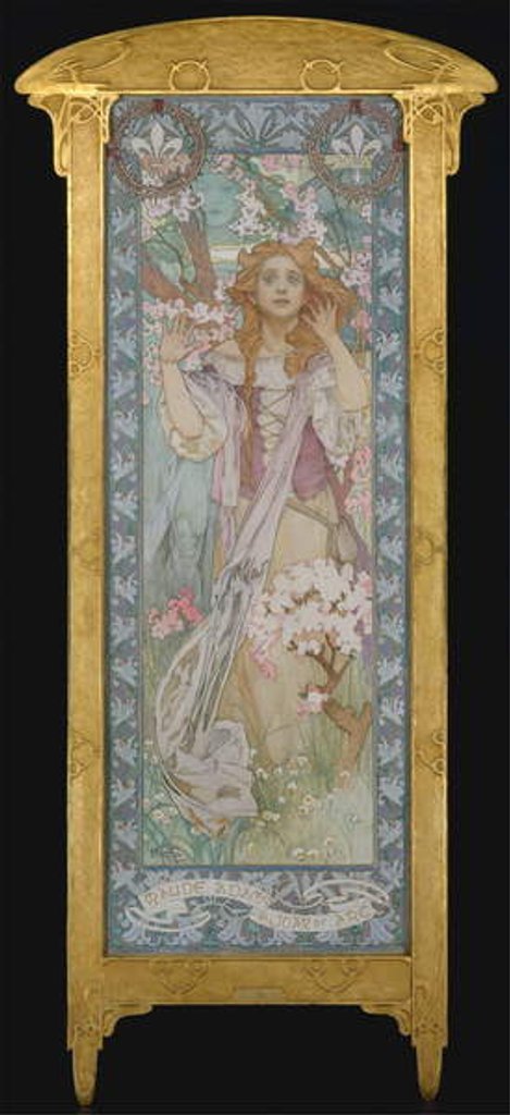 Detail of Maude Adams as Joan of Arc, 1909 by Alphonse Marie Mucha