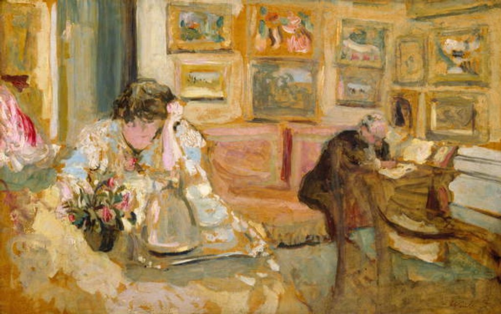 Detail of Jos and Lucie Hessel in the Small Salon, Rue de Rivoli, c.1900-05 by Edouard Vuillard