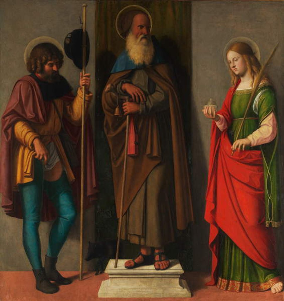Detail of Three Saints: Roch, Anthony Abbot, and Lucy, c.1513 by Giovanni Battista Cima da Conegliano