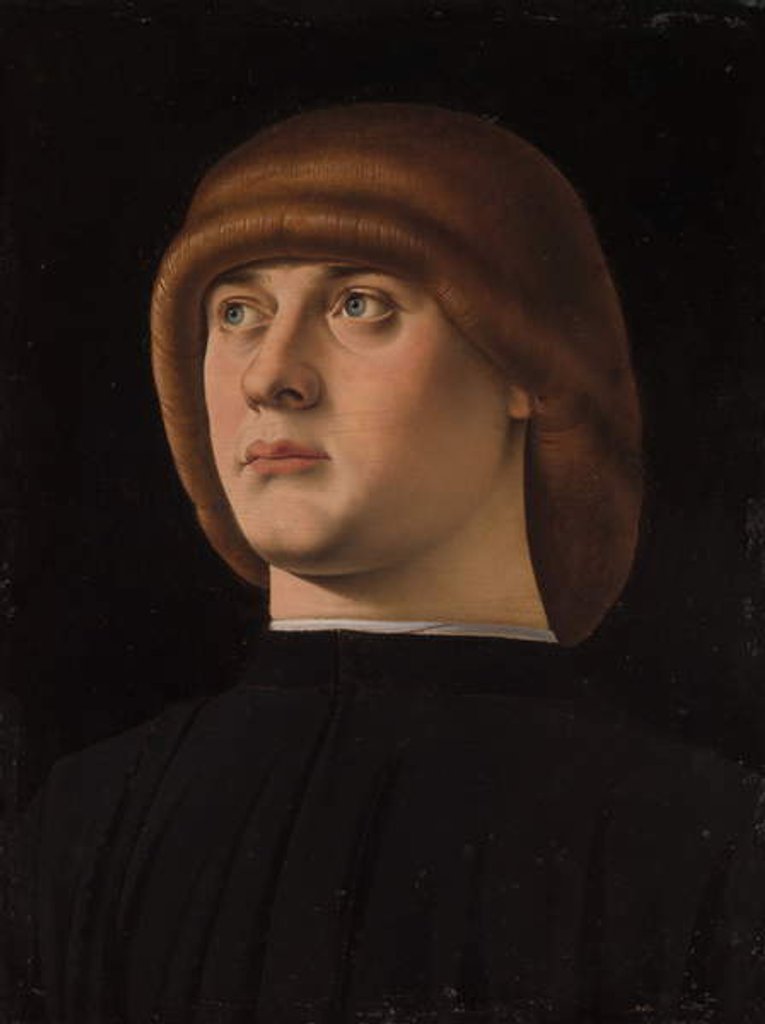 Detail of Portrait of a Young Man, c.1480 by Jacometto (attr. to) Veneziano