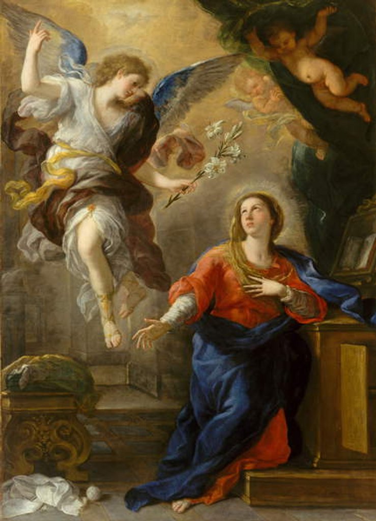 Detail of The Annunciation, 1672 by Luca Giordano
