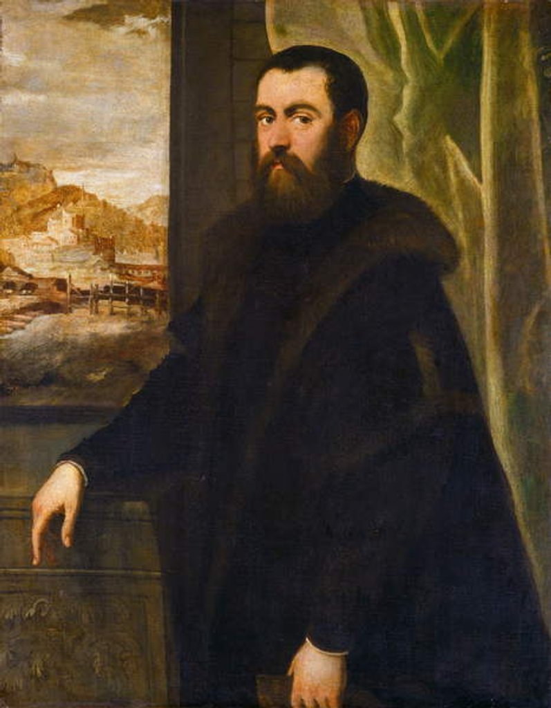 Detail of Portrait of a Venetian Senator, c.1570 by Jacopo Robusti Tintoretto
