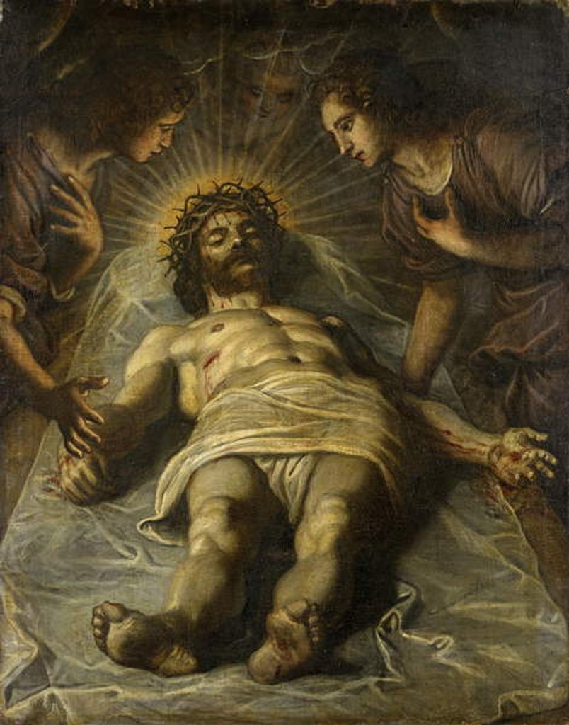 Detail of The Dead Christ with Two Angels by Jacopo Robusti Tintoretto