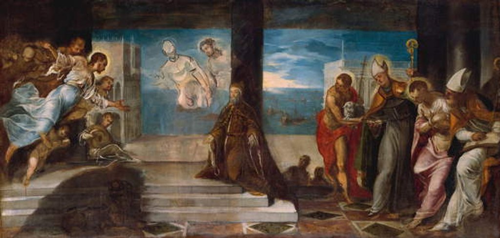 Detail of Doge Alvise Mocenigo presented to the Redeemer, c.1577 by Jacopo Robusti Tintoretto