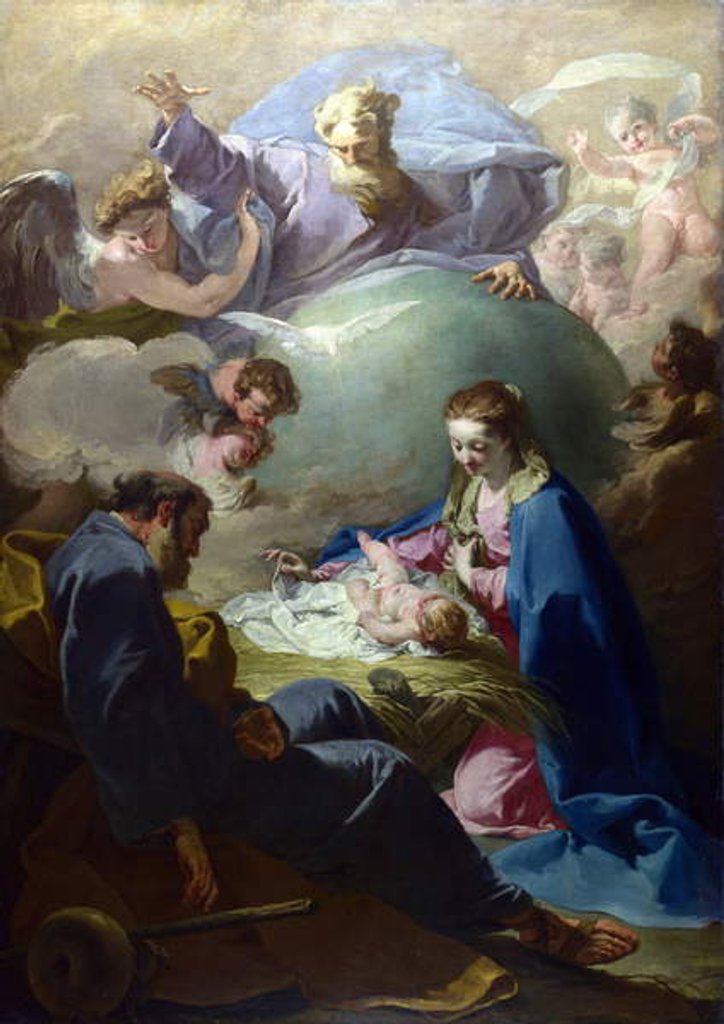 Detail of The Nativity with God the Father and the Holy Ghost, c.1740 by Giovanni Battista Pittoni