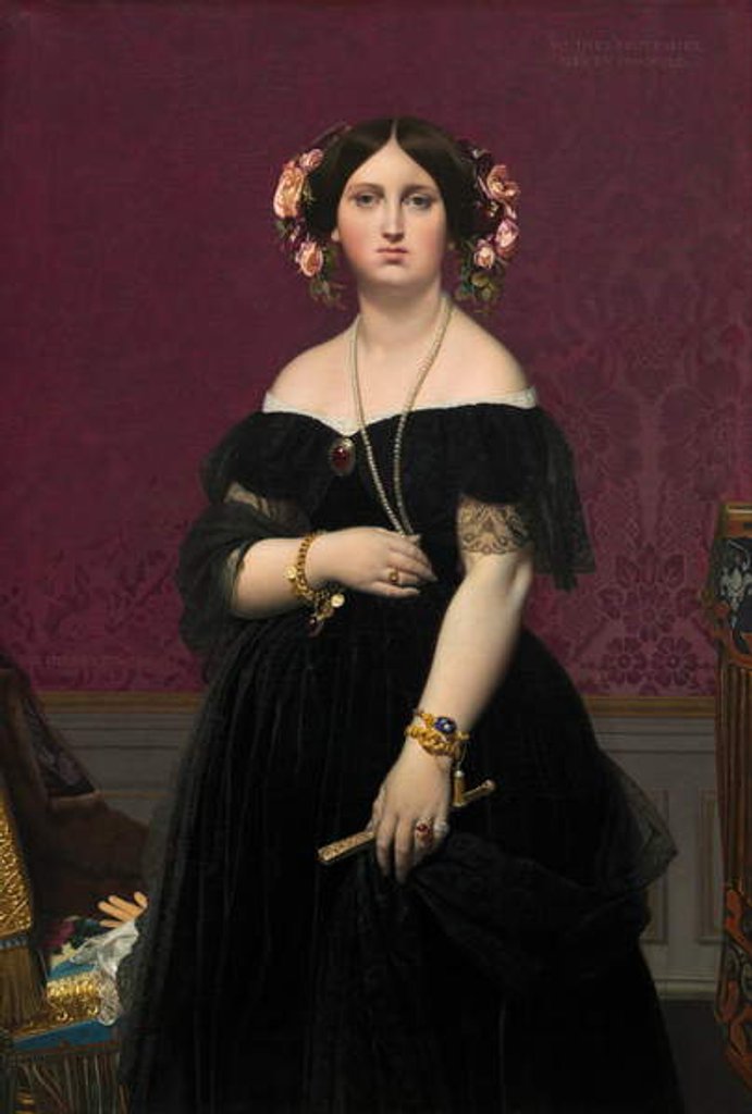 Detail of Madame Moitessier, 1851 by Jean Auguste Dominique Ingres