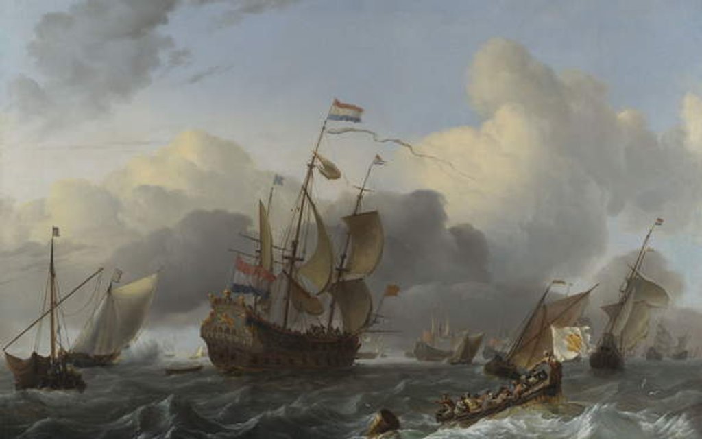Detail of The Eendracht and a Fleet of Dutch Men-of-war, c.1670-75 by Ludolf I Backhuysen