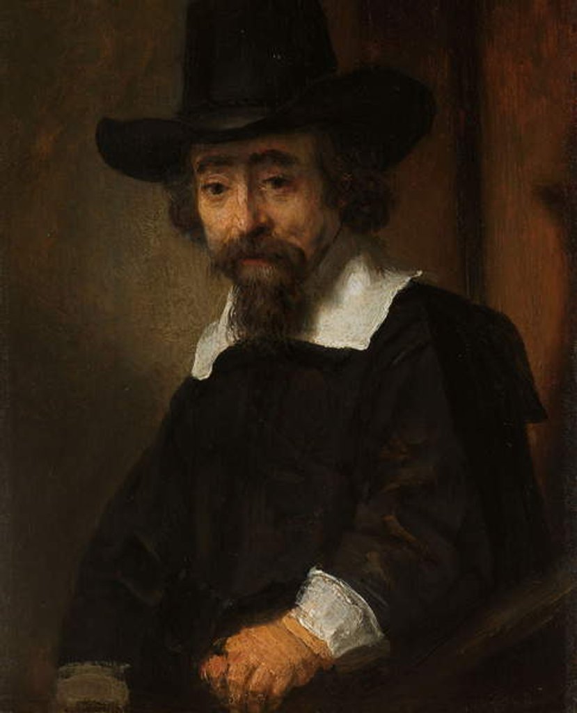 Detail of Portrait of a Man, thought to be Dr. Ephraïm Bueno, 1645-47 by Rembrandt Harmensz. van Rijn