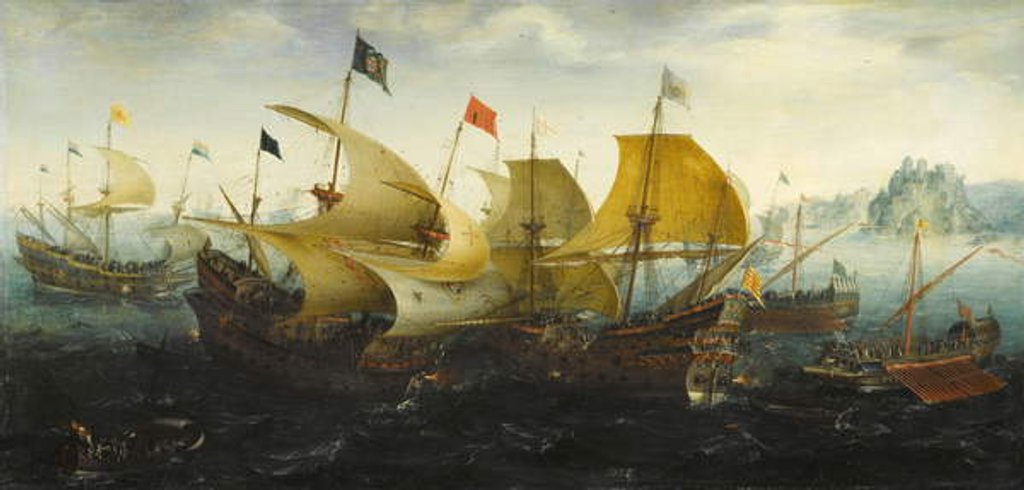 Detail of The Battle of Cadiz of 1587, 1608 by Aert van Antum