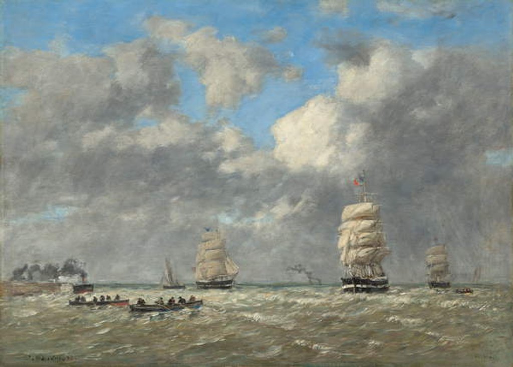 Detail of Le Havre, 1883 by Eugene Louis Boudin