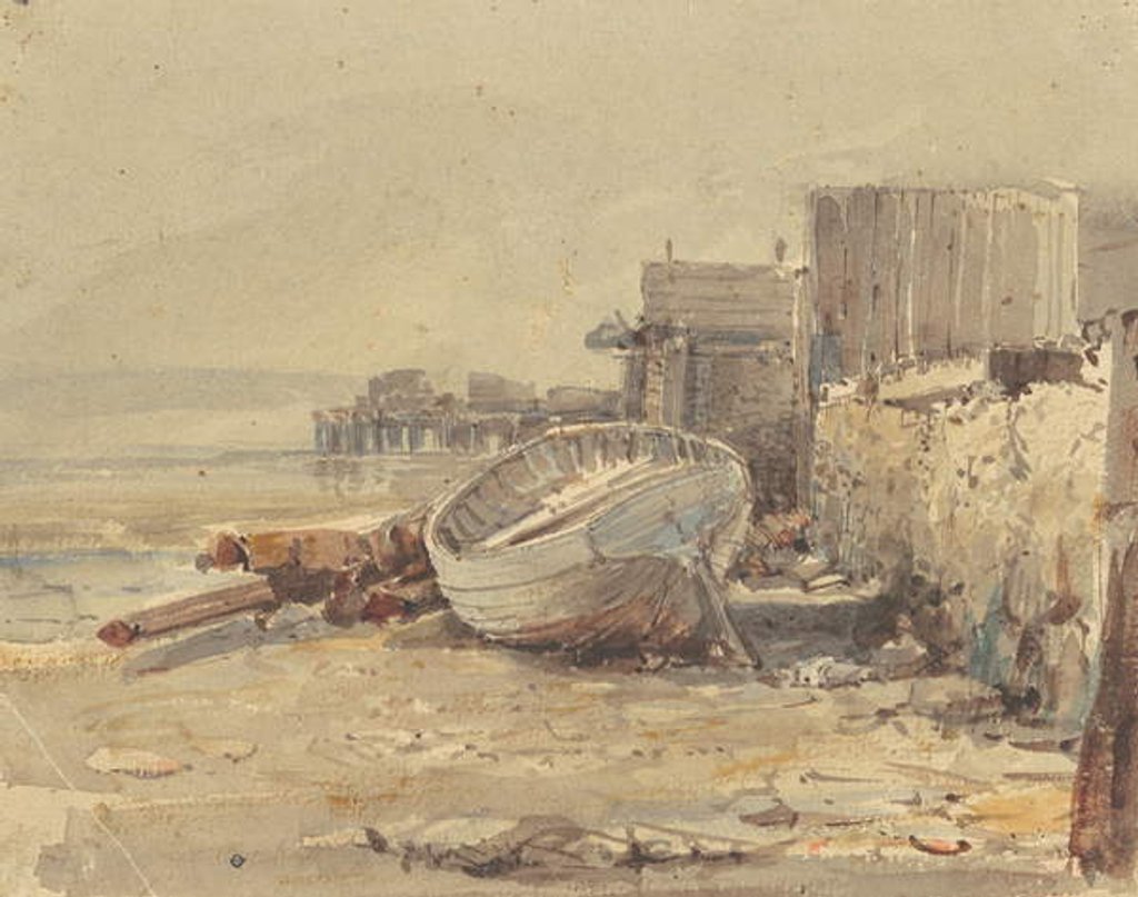 Detail of Beached Vessel, c.1880 by George Loring Brown