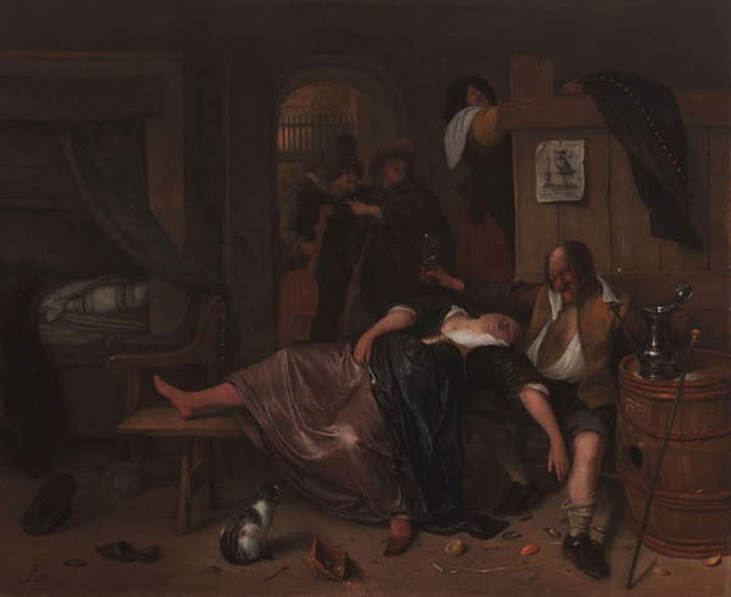 Detail of The Drunken Couple, c.1655-65 by Jan Havicksz. Steen