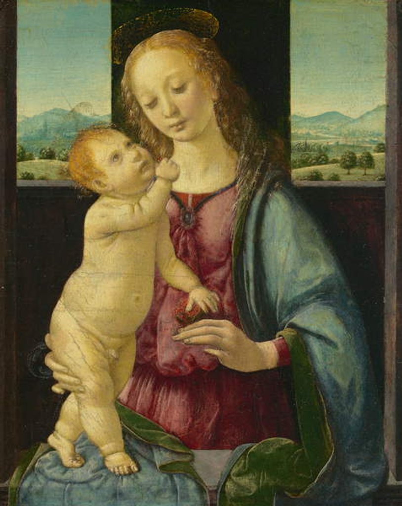 Detail of Madonna and Child with a Pomegranate, 1475-80 by Lorenzo di Credi