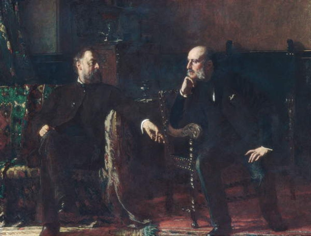 Detail of The Funding Bill, 1881 by Eastman Johnson