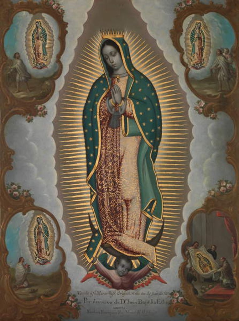 Detail of The Virgin of Guadalupe with the Four Apparitions, 1772 by Nicolas Enriquez