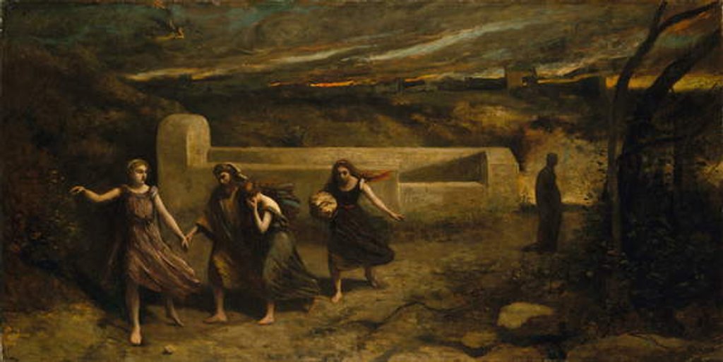 Detail of The Burning of Sodom, 1857 by Jean Baptiste Camille Corot