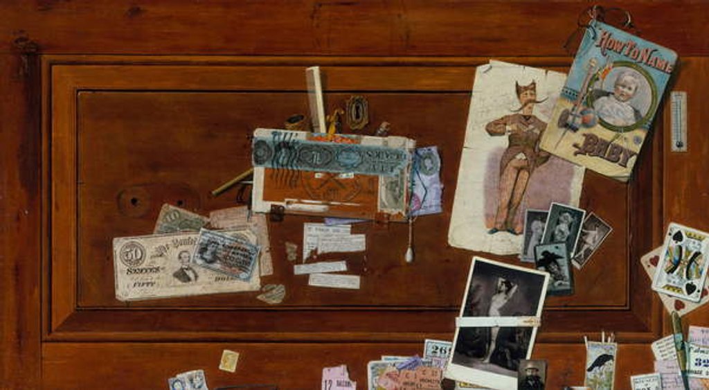 Detail of A Bachelor's Drawer, 1890–94 by John Haberle