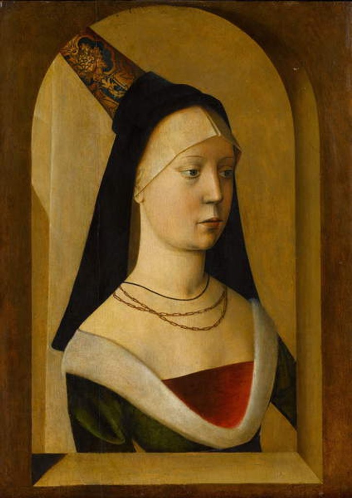 Detail of Portrait of a Woman, c.14775-80 by Franco-Flemish School