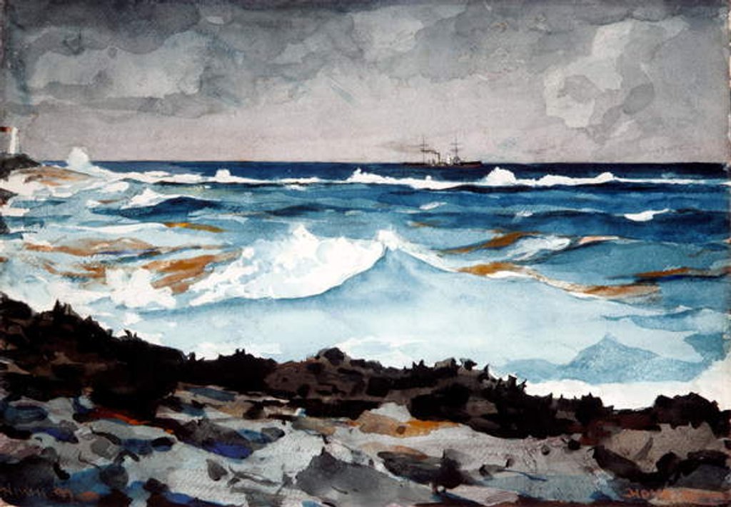Detail of Shore and Surf, Nassau, 1899 by Winslow Homer
