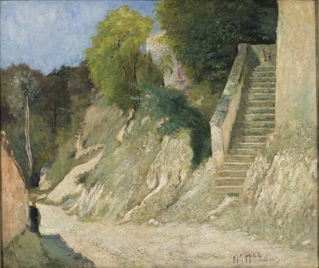Detail of A Steep Ascent in Montigny-sur-Loing, 1876 by Carl Fredrik Hill