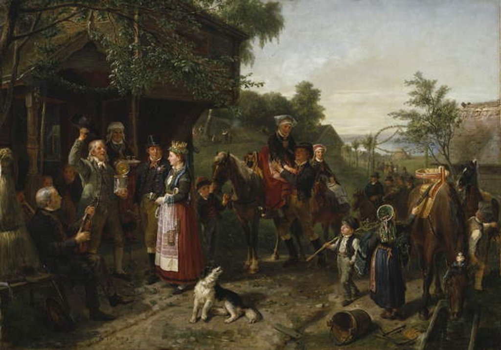 Detail of A Värend Wedding, 1873 by Bengt Nordenberg