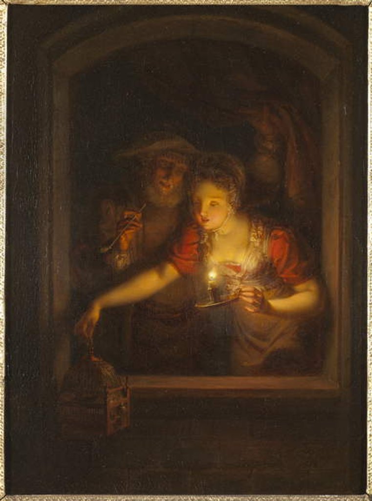 Detail of A Woman with a Burning Candle, 1818 by Alexander Lauréus