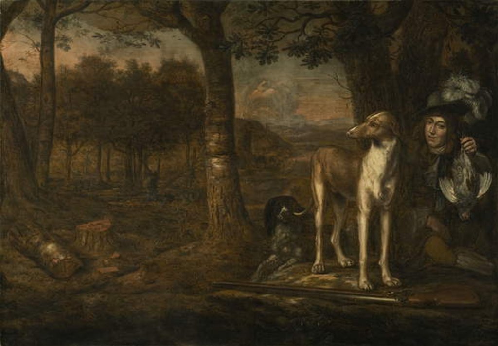 Detail of After the Hunt by Govert Dircksz. Camphuysen