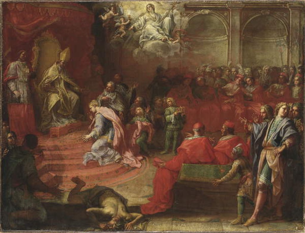 Detail of Alexander VII and Queen Kristina, c.1655 by Francesco (attr. to) Trevisani