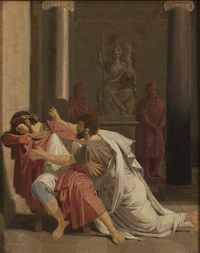 Detail of Burrhus, Nero's Tutor, Prostrating Himself before his Sovereign Lord, 1816 by Otto Wallgren