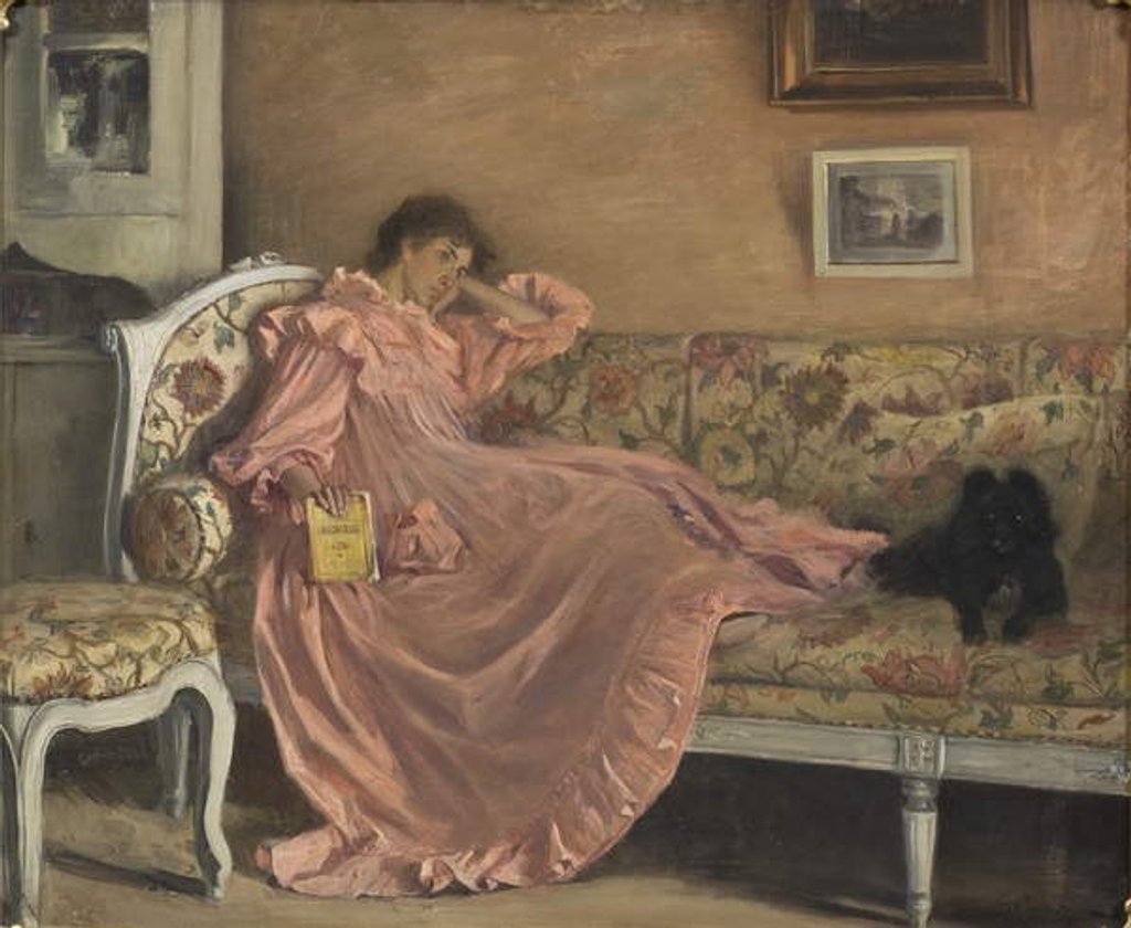 Detail of Carola Sitting on the Sofa, 1899 by Gustaf Olaf Cederstrom