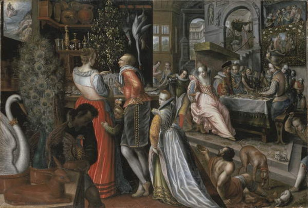 Detail of The rich man and Lazarus, 16th century by Anonymous