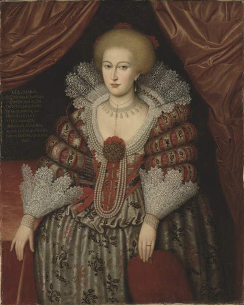 Detail of Queen Maria Eleonora, 1619 by Michiel Jansz. van (after) Miereveld