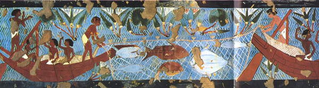 Detail of Fishing, Tomb of Ipuy by Charles Wilkinson
