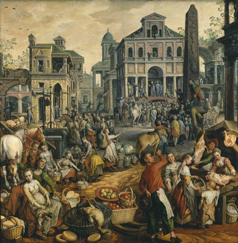 Detail of Market Scene with Ecce Homo, 1565 by Joachim Beuckelaer or Bueckelaer